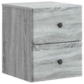 Mobiletto da notte a muro Grigio Sonoma 34,5 x 33 x 40 cm