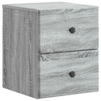 Mobiletto da notte a muro 2 pcs Grigio Sonoma 34,5 x 33 x 40 cm
