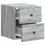 Mobiletto da notte a muro 2 pcs Grigio Sonoma 34,5 x 33 x 40 cm