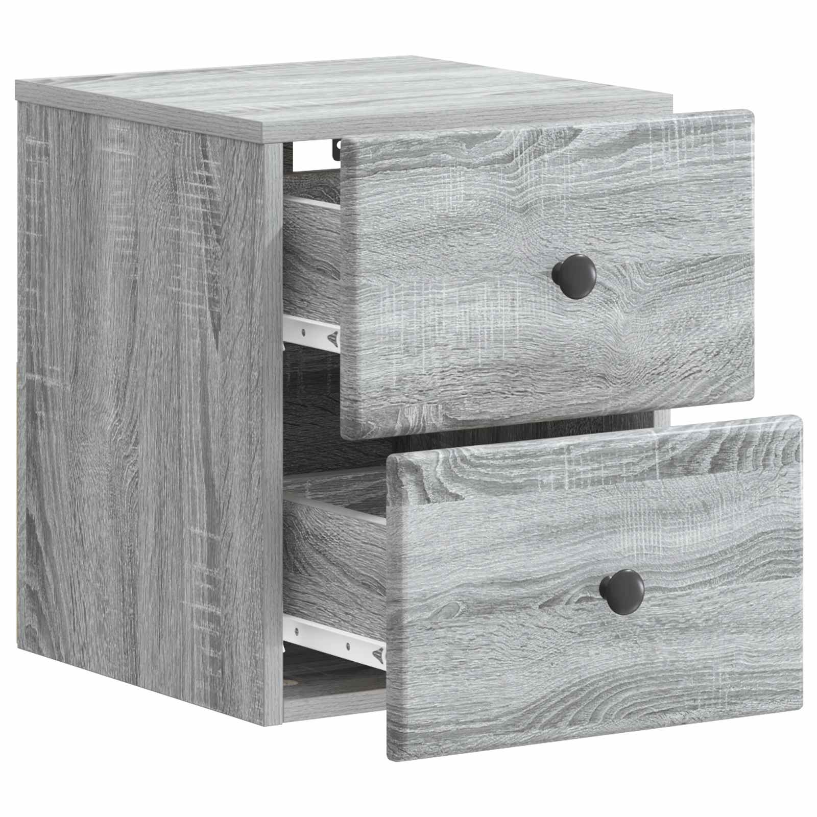 Mobiletto da notte a muro 2 pcs Grigio Sonoma 34,5 x 33 x 40 cm
