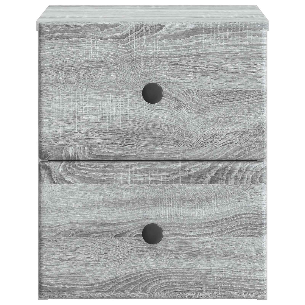 Mobiletto da notte a muro 2 pcs Grigio Sonoma 34,5 x 33 x 40 cm