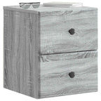 Mobiletto da notte a muro 2 pcs Grigio Sonoma 34,5 x 33 x 40 cm