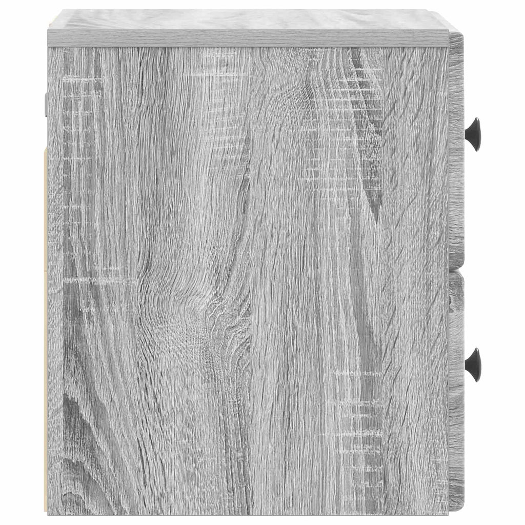 Mobiletto da notte a muro 2 pcs Grigio Sonoma 34,5 x 33 x 40 cm