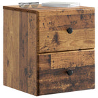 Mobiletto da notte a muro Legno antico 34,5 x 33 x 40 cm