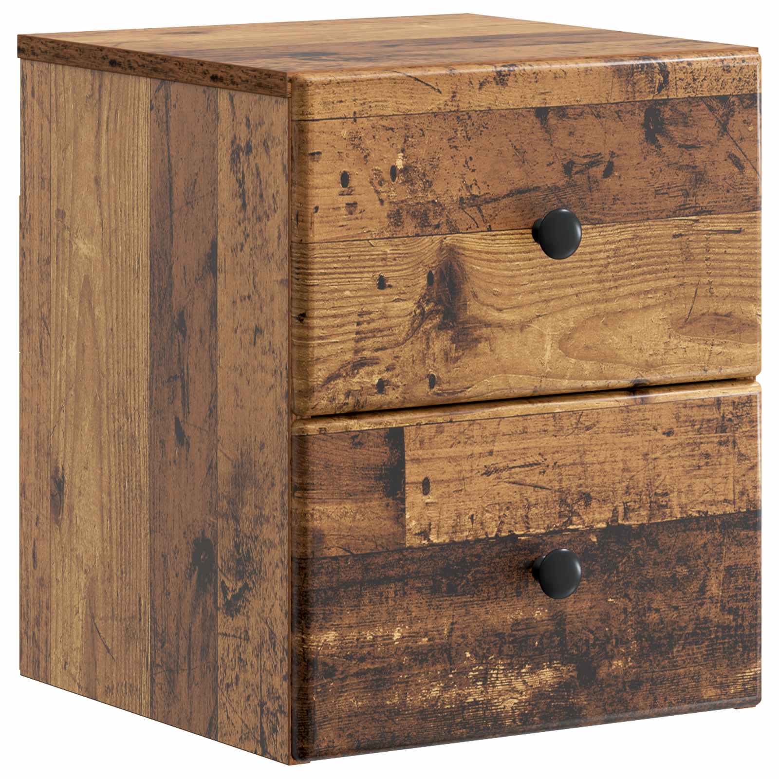 Mobiletto da notte a muro 2 pcs Legno antico 34,5 x 33 x 40 cm