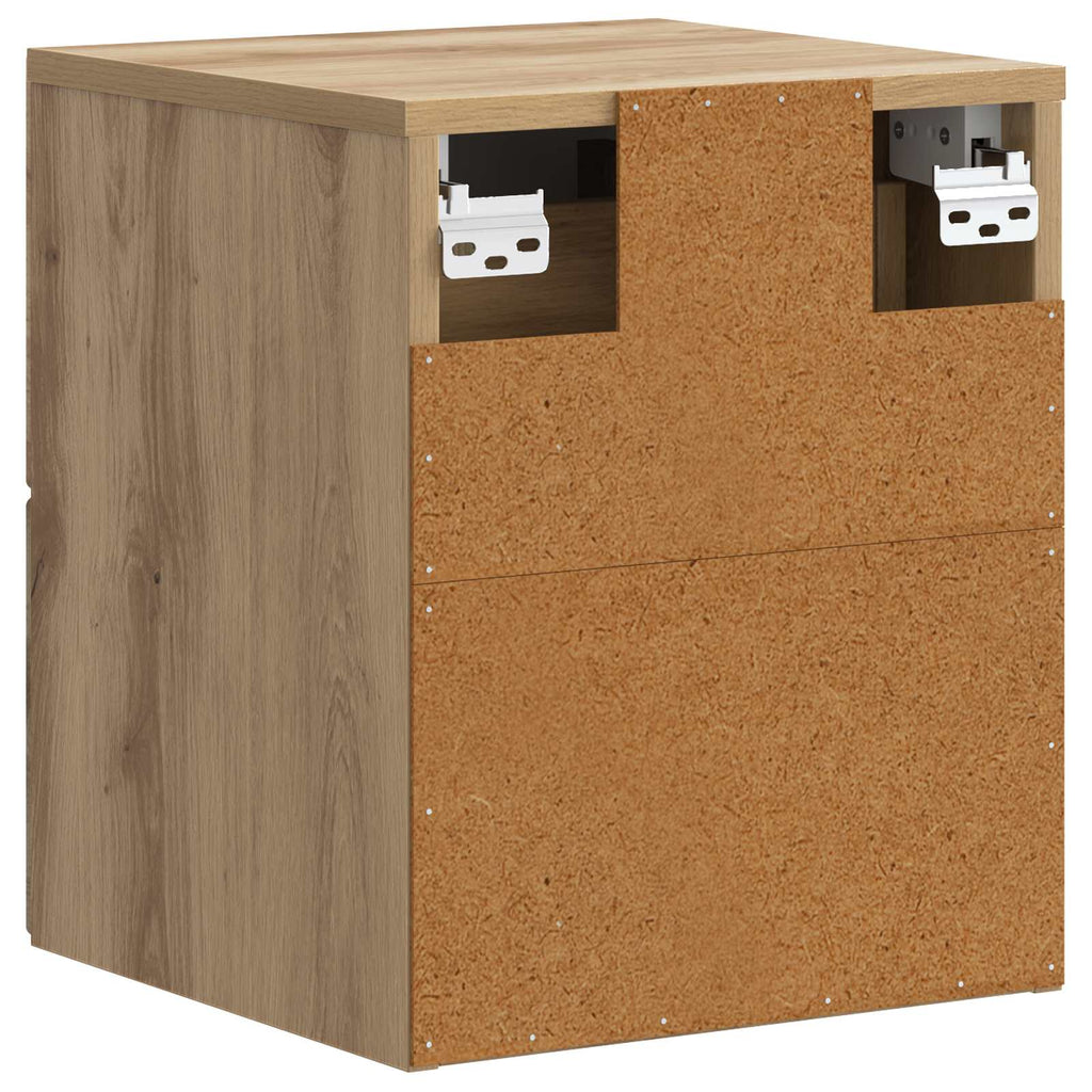 Mobiletto da notte a muro con cassetto 2 pcs Rovere Artigianale