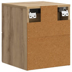 Mobiletto da notte a muro con cassetto 2 pcs Rovere Artigianale