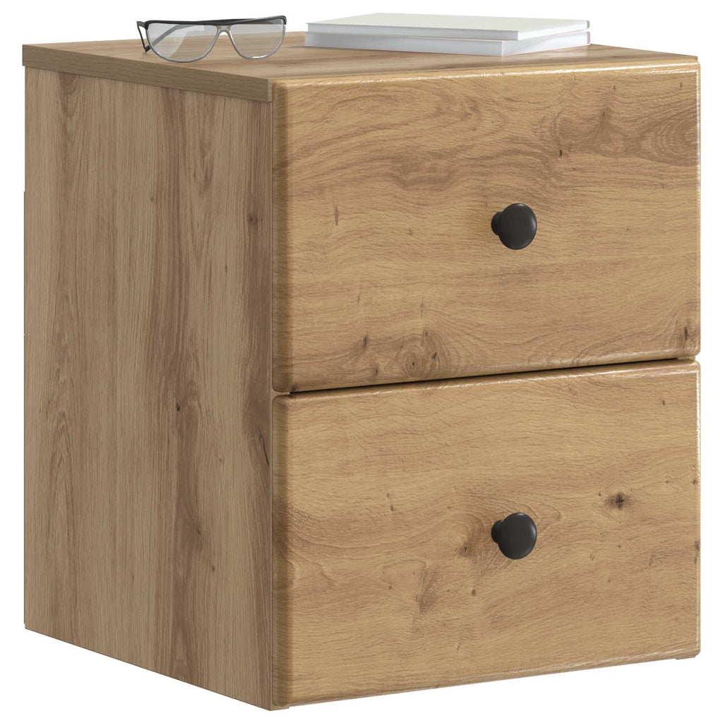 Mobiletto da notte a muro con cassetto 2 pcs Rovere Artigianale