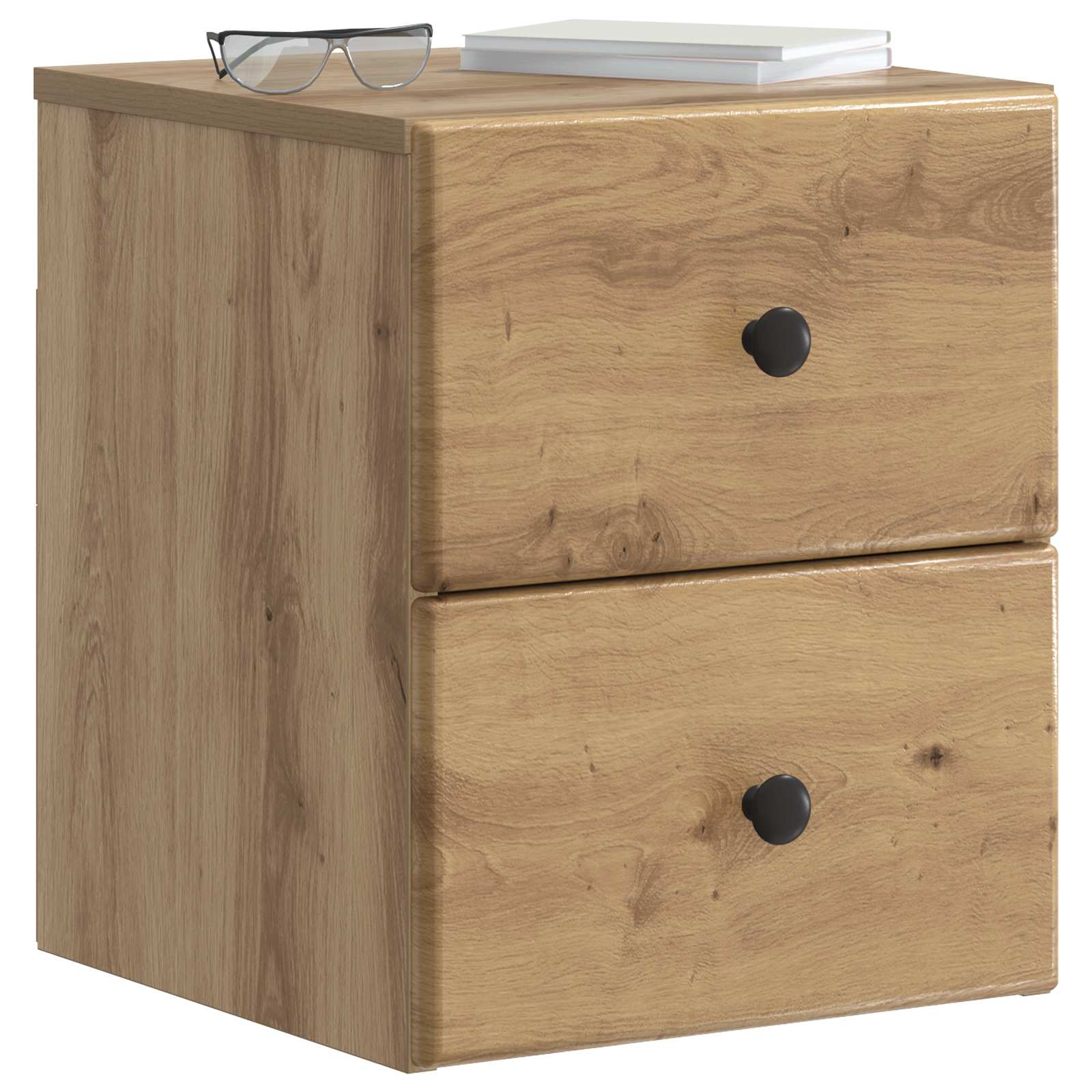 Mobiletto da notte a muro con cassetto 2 pcs Rovere Artigianale