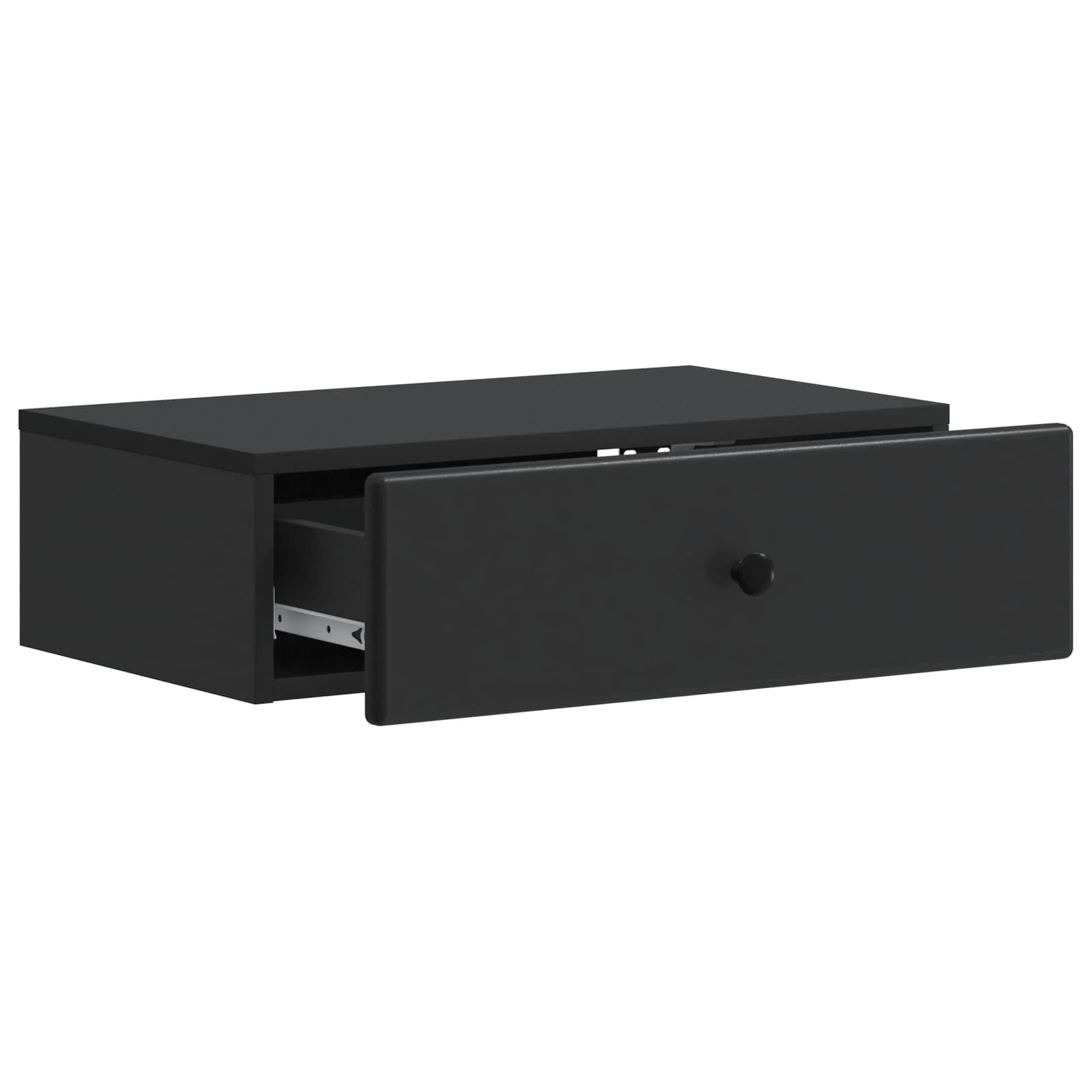 Tavolino da Parete Laterale Nero 59 x 34,5 x 17 cm