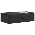 Tavolino da Parete Laterale Nero 59 x 34,5 x 17 cm