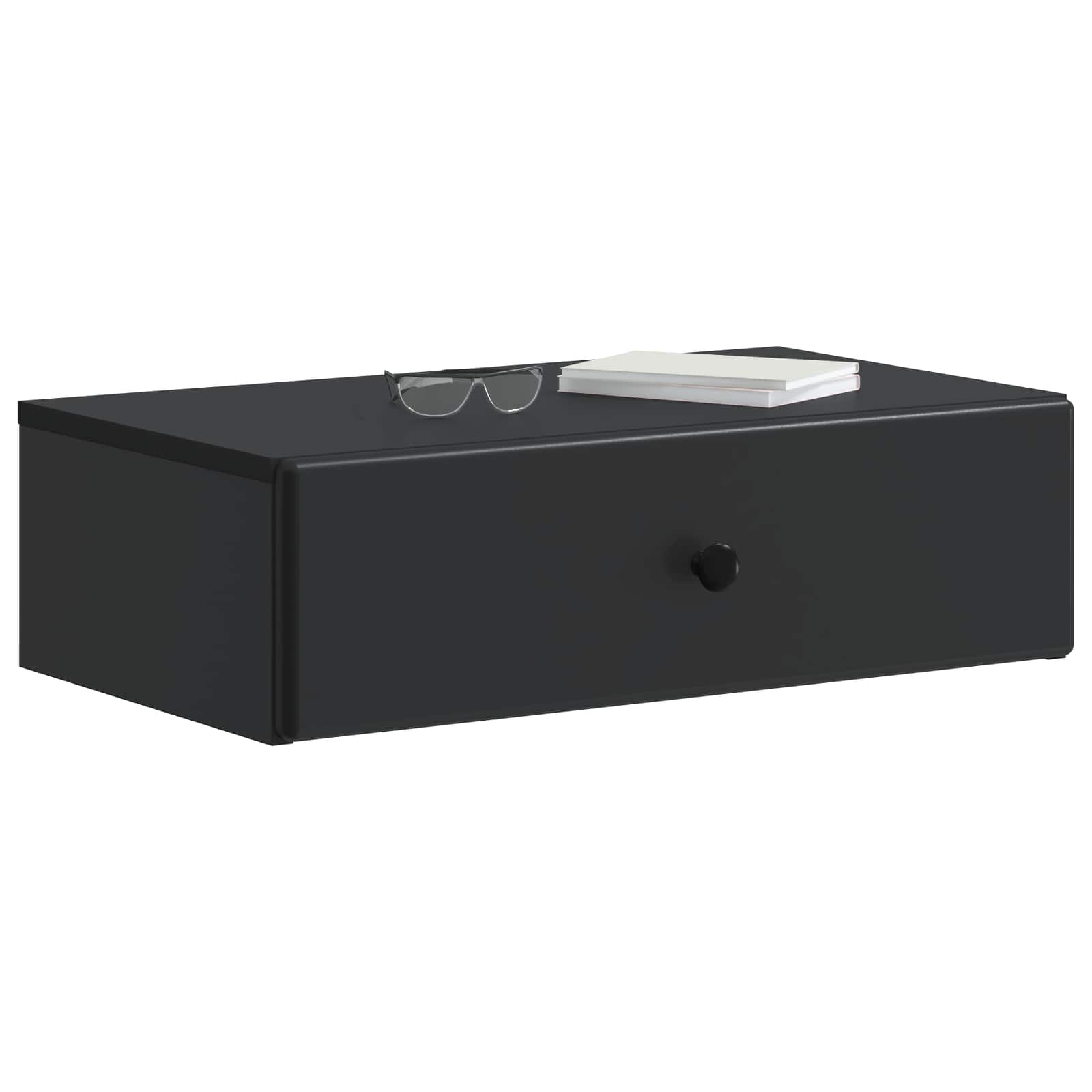 Tavolino da Parete Laterale Nero 59 x 34,5 x 17 cm