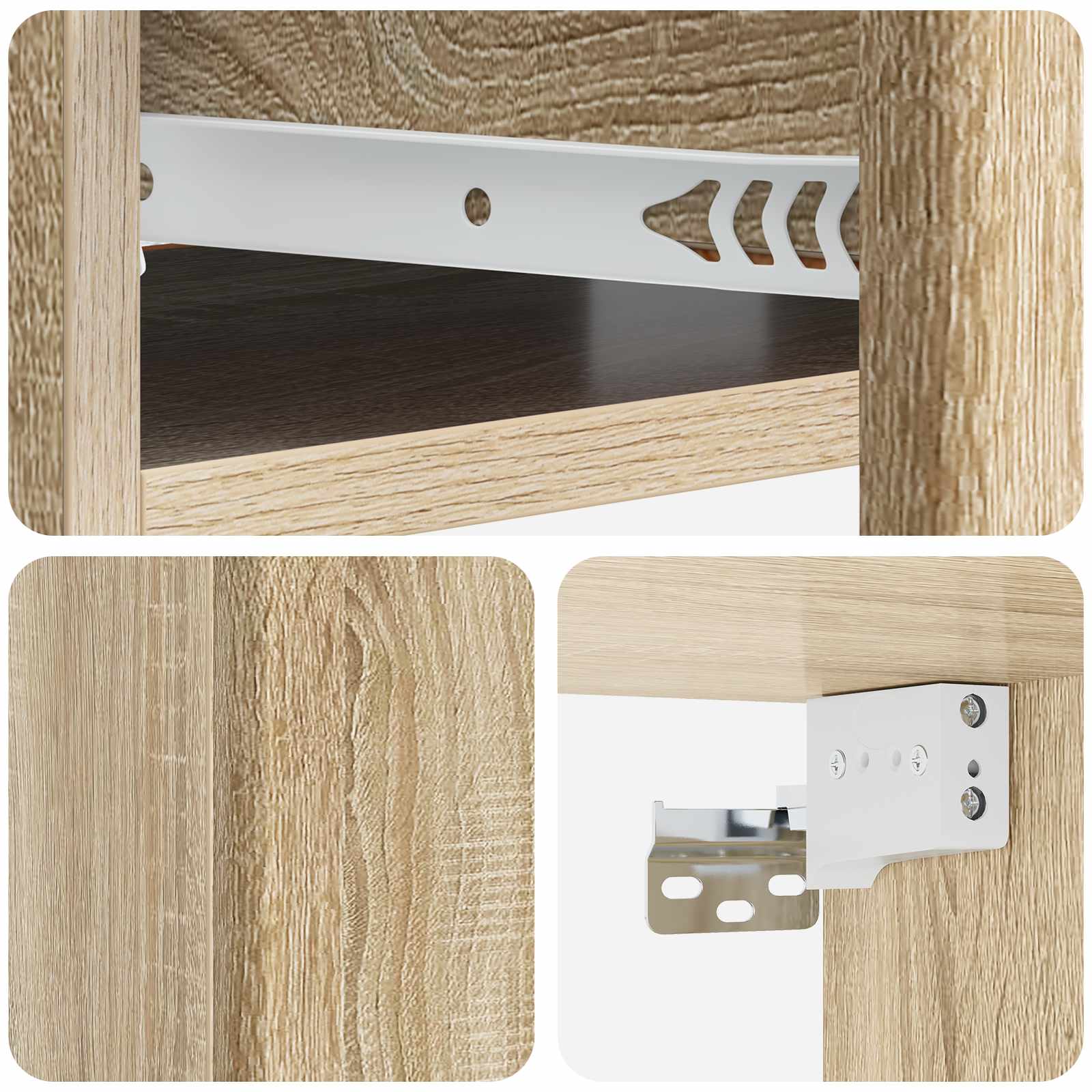 Tavolino da Parete Laterale Rovere Sonoma 59 x 34,5 x 17 cm