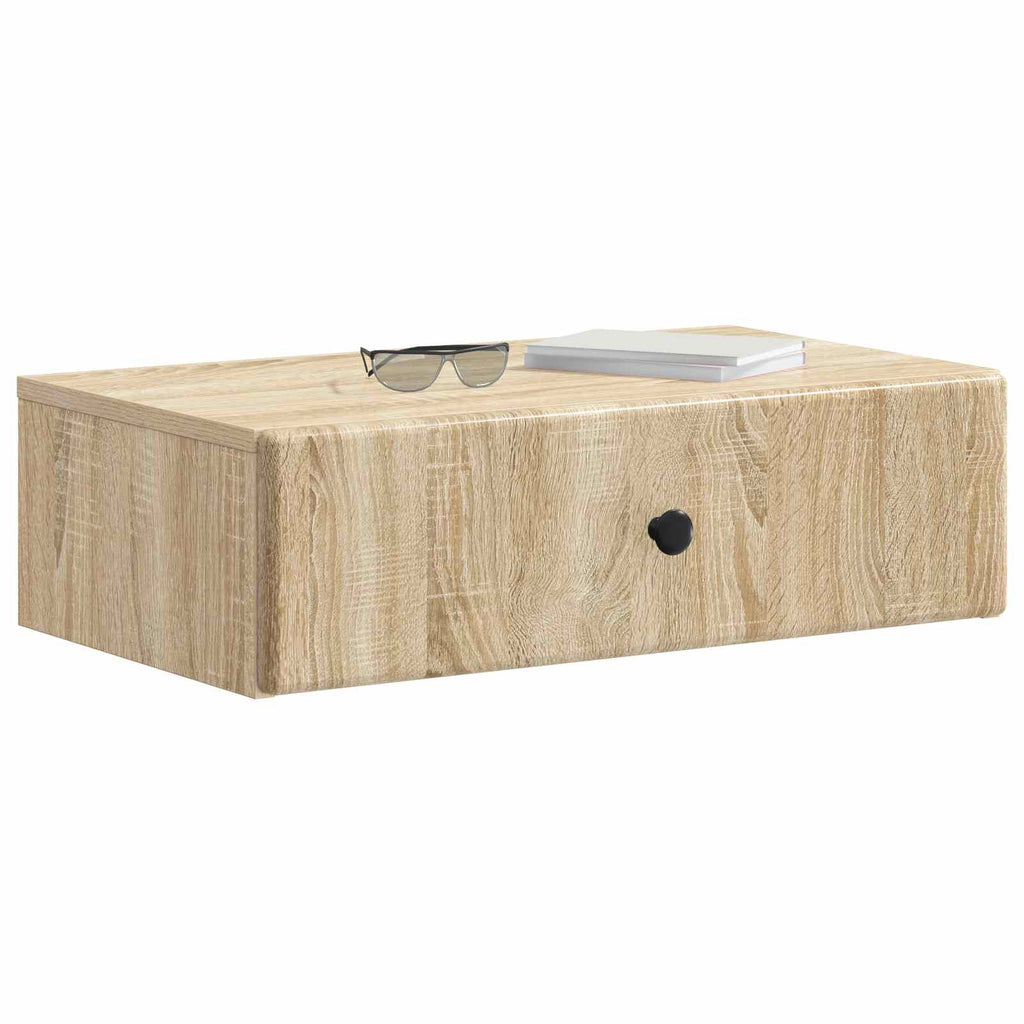 Tavolino da Parete Laterale Rovere Sonoma 59 x 34,5 x 17 cm
