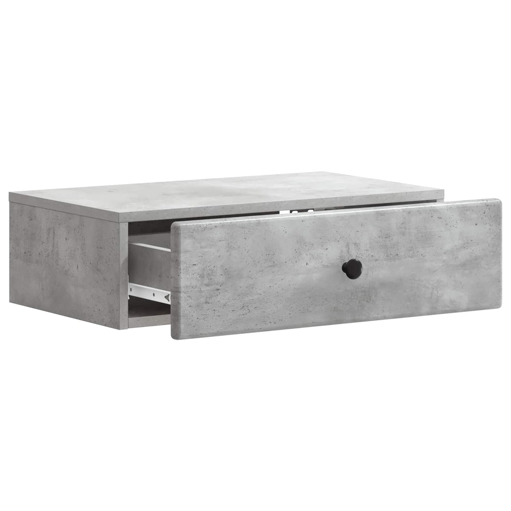 Tavolino da Parete Laterale Grigio Cemento 59 x 34,5 x 17 cm