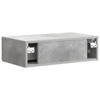 Tavolino da Parete Laterale Grigio Cemento 59 x 34,5 x 17 cm