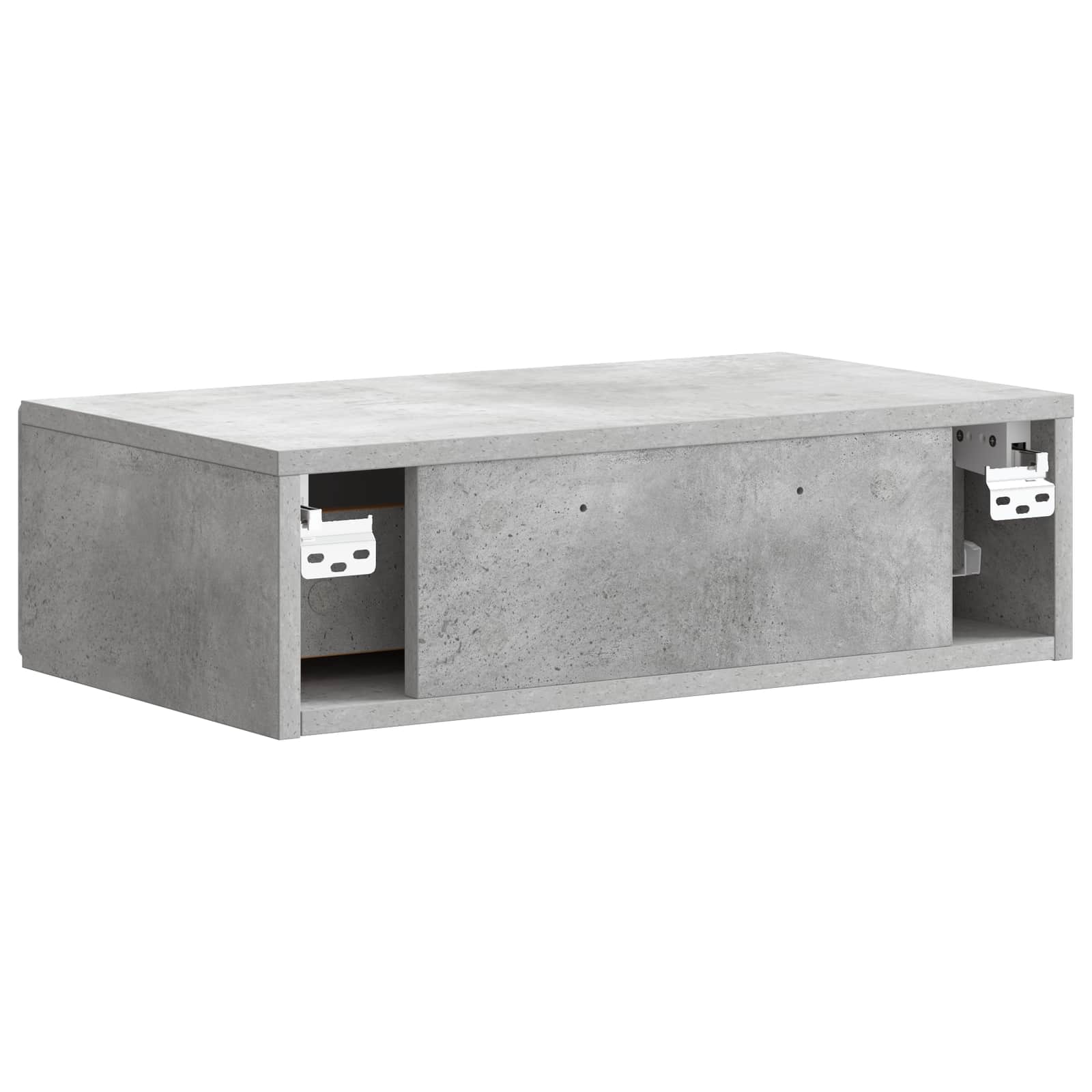Tavolino da Parete Laterale Grigio Cemento 59 x 34,5 x 17 cm
