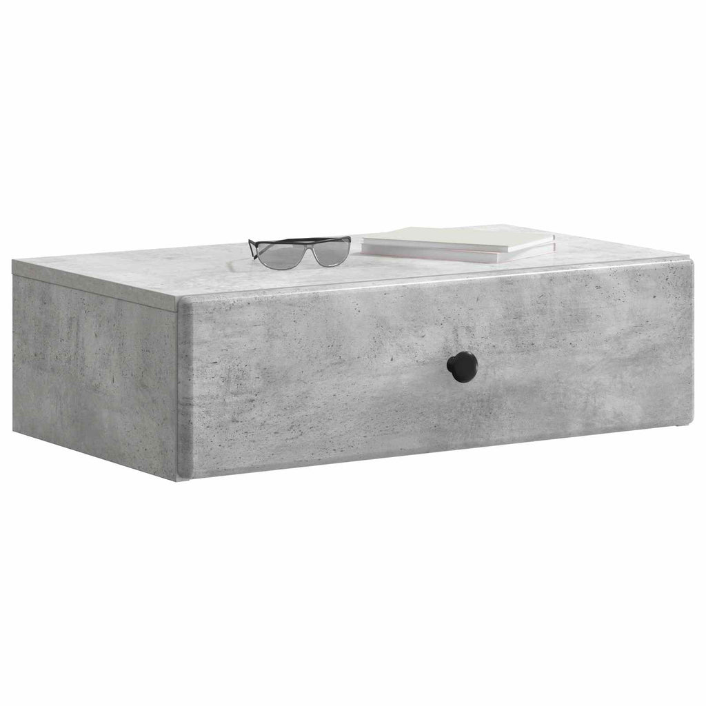 Tavolino da Parete Laterale Grigio Cemento 59 x 34,5 x 17 cm