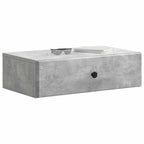 Tavolino da Parete Laterale Grigio Cemento 59 x 34,5 x 17 cm