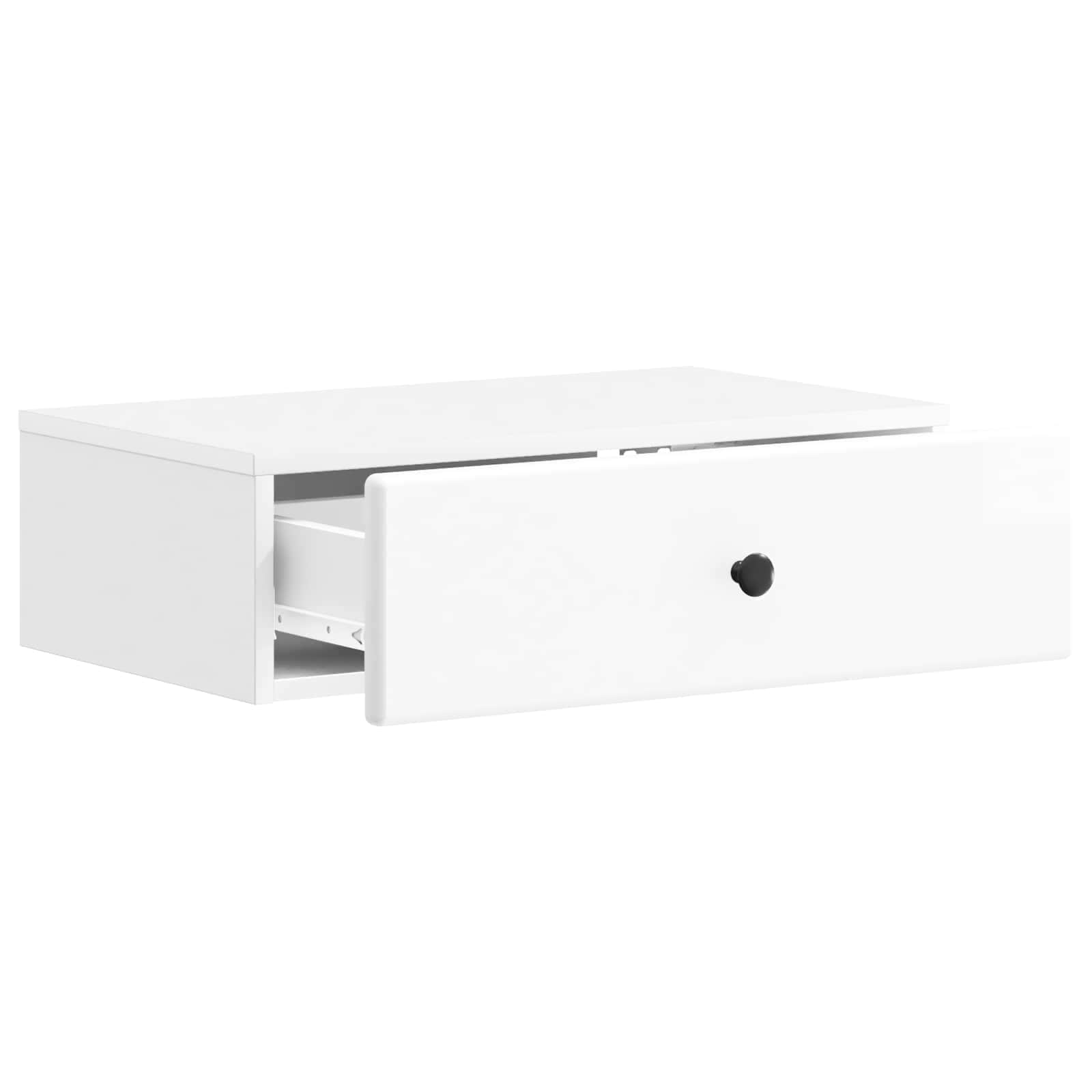 Tavolino da Parete Laterale Bianco Lucido 59 x 34,5 x 17 cm