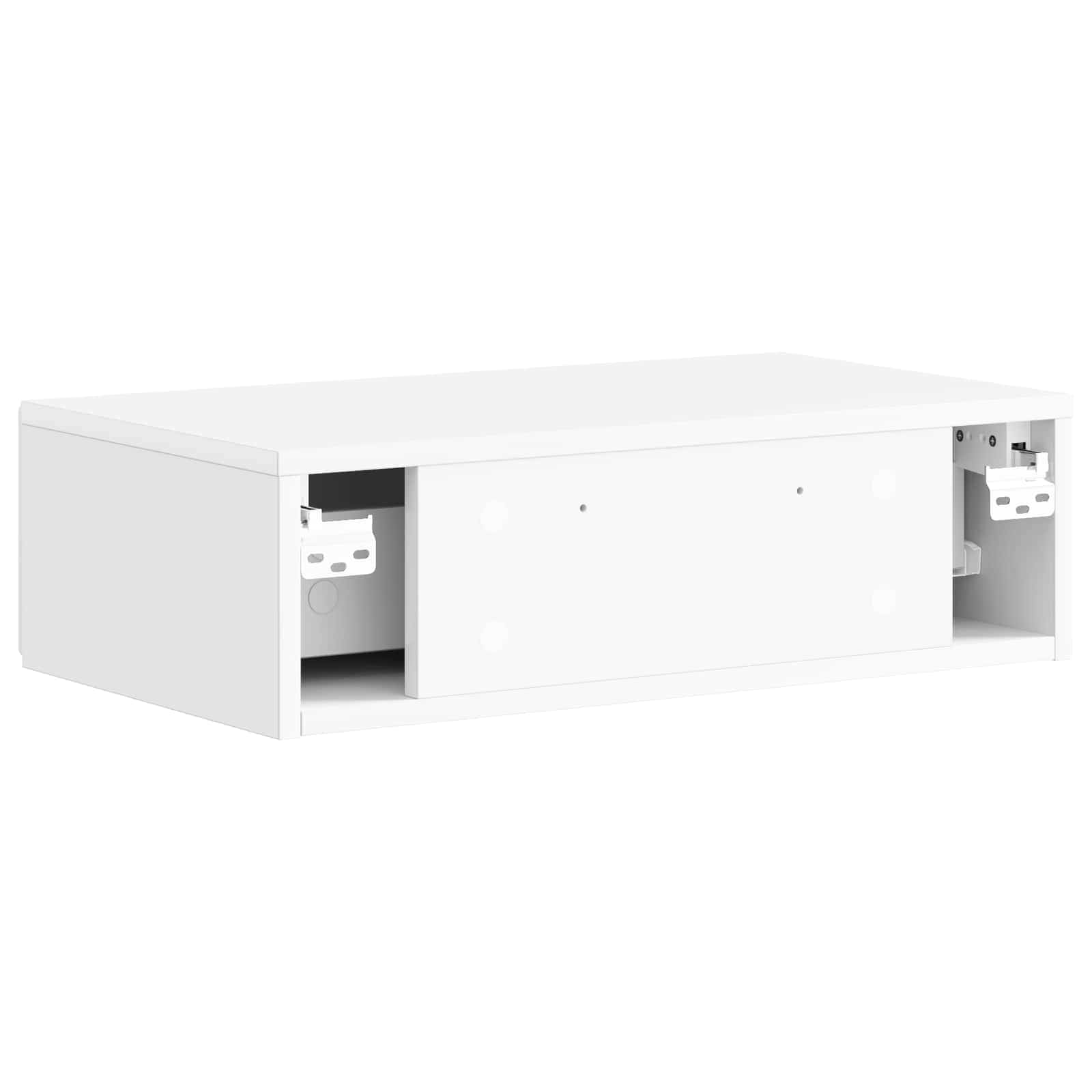 Tavolino da Parete Laterale Bianco Lucido 59 x 34,5 x 17 cm