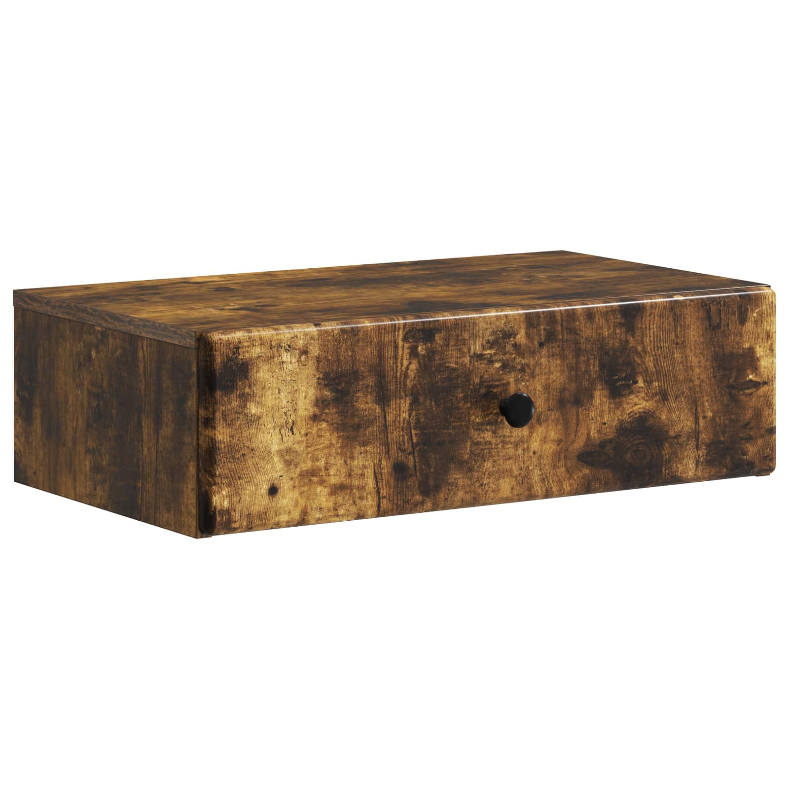 Tavolino da Parete Laterale Rovere Fumo 59 x 34,5 x 17 cm