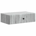 Tavolino da Parete Laterale Grigio Sonoma 59 x 34,5 x 17 cm