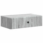 Tavolino da Parete Laterale Grigio Sonoma 59 x 34,5 x 17 cm