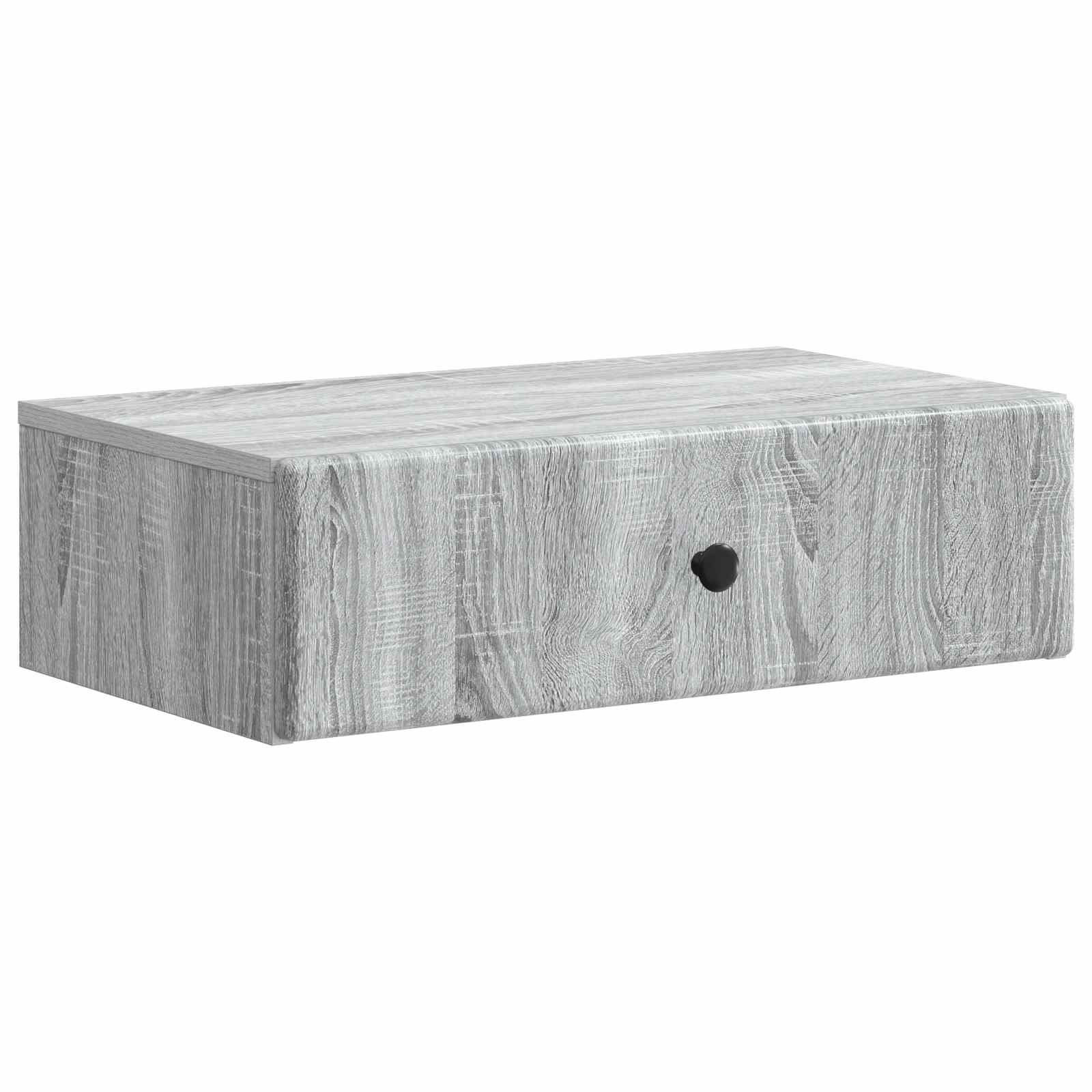 Tavolino da Parete Laterale Grigio Sonoma 59 x 34,5 x 17 cm