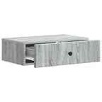 Tavolino da Parete Laterale Grigio Sonoma 59 x 34,5 x 17 cm
