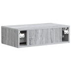 Tavolino da Parete Laterale Grigio Sonoma 59 x 34,5 x 17 cm