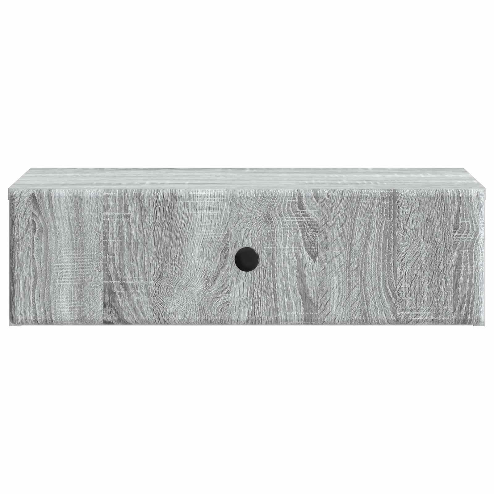 Tavolino da Parete Laterale Grigio Sonoma 59 x 34,5 x 17 cm