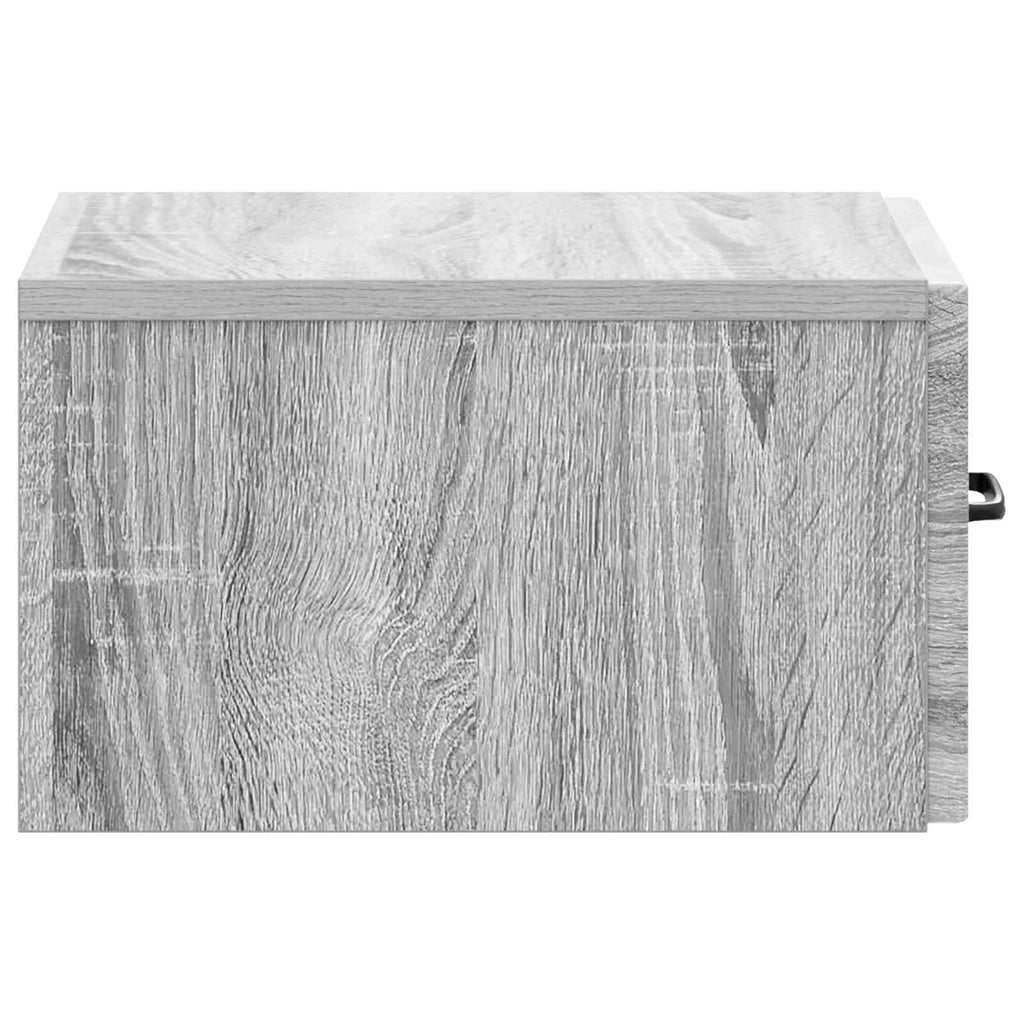 Tavolino da Parete Laterale Grigio Sonoma 59 x 34,5 x 17 cm