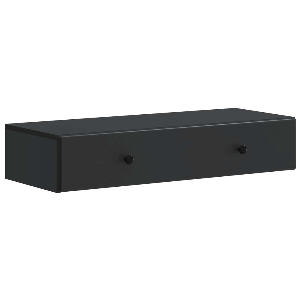 Tavolino da Parete Laterale Nero 87,5 x 34,5 x 17 cm