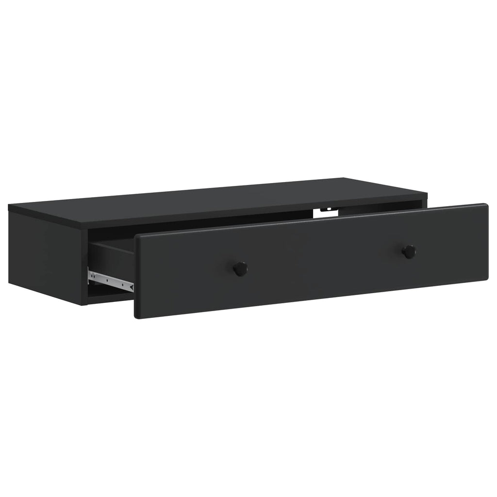 Tavolino da Parete Laterale Nero 87,5 x 34,5 x 17 cm