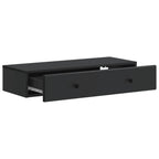 Tavolino da Parete Laterale Nero 87,5 x 34,5 x 17 cm