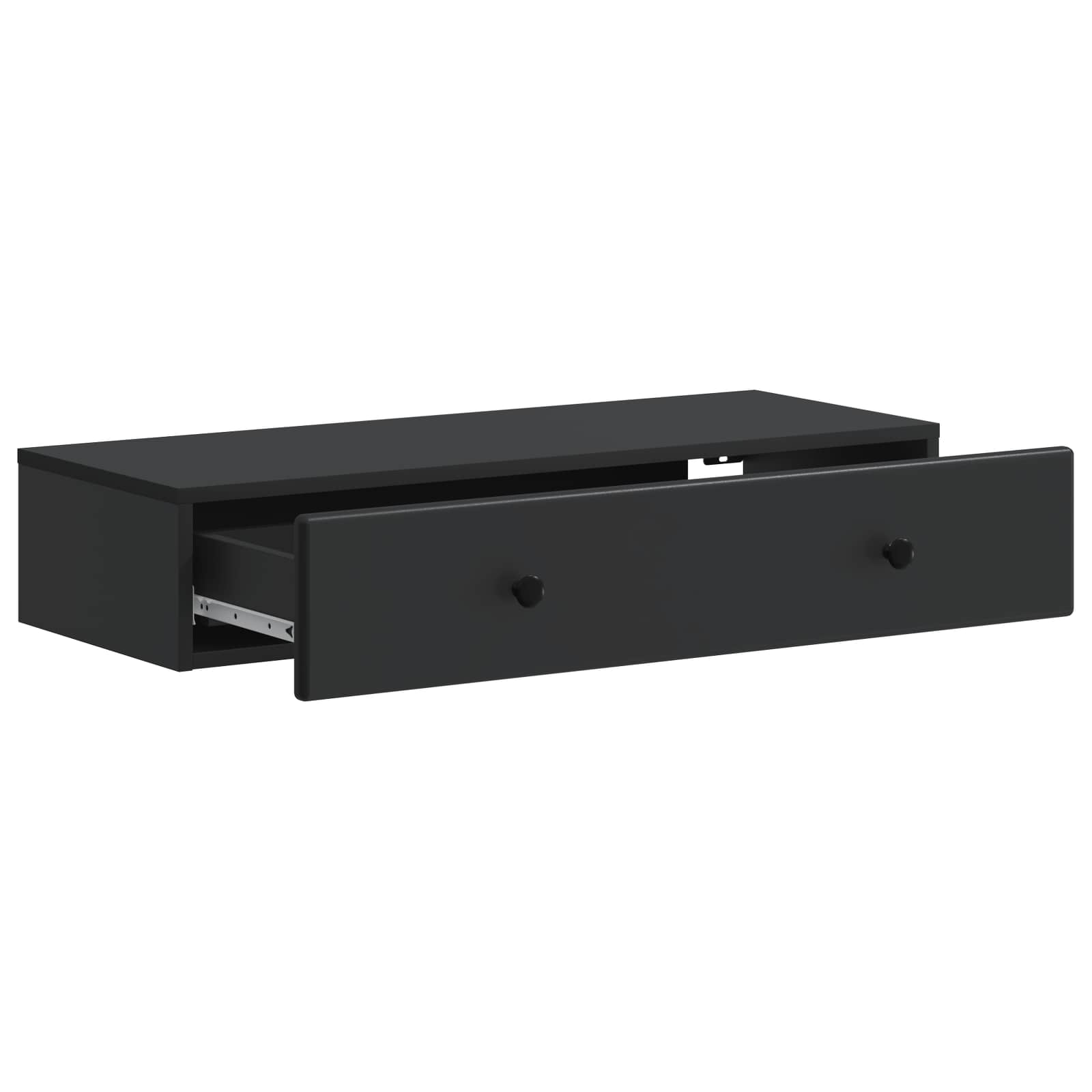 Tavolino da Parete Laterale Nero 87,5 x 34,5 x 17 cm