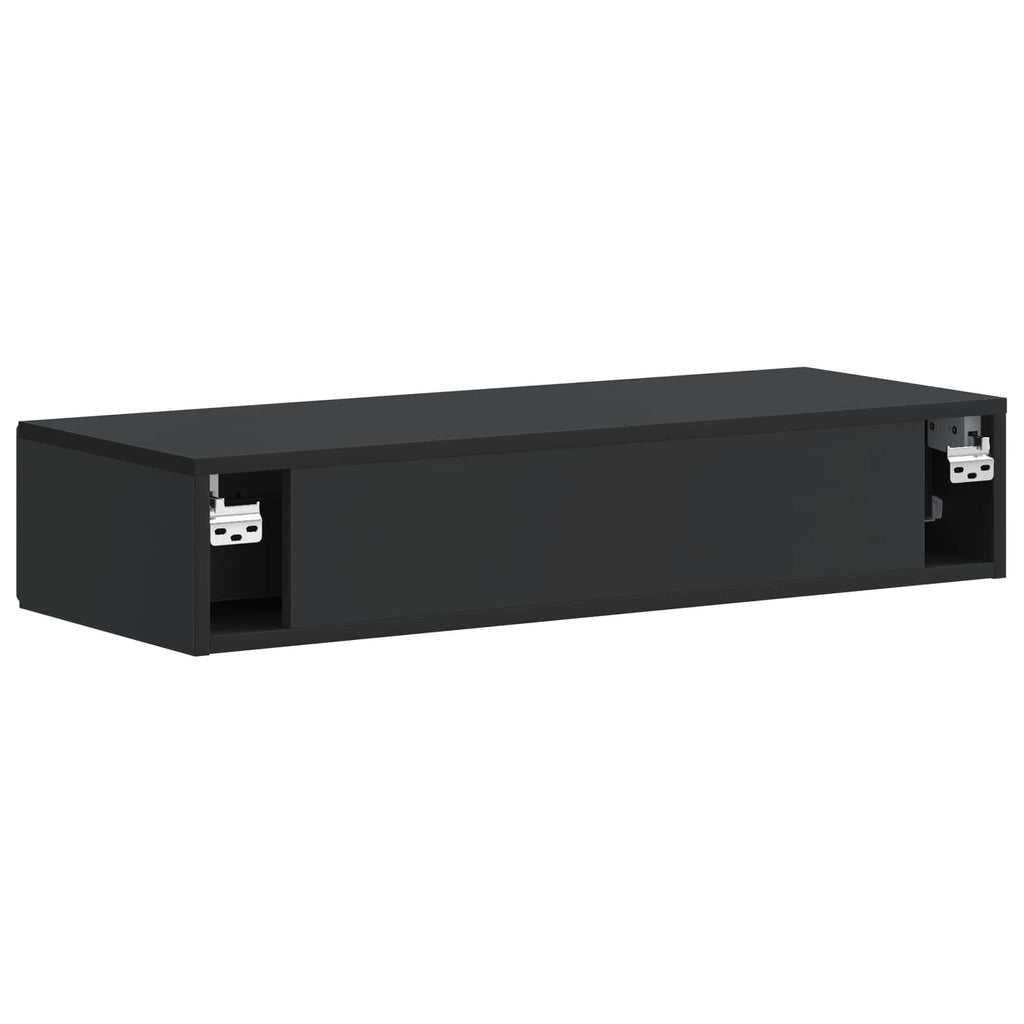 Tavolino da Parete Laterale Nero 87,5 x 34,5 x 17 cm