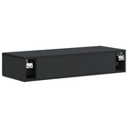 Tavolino da Parete Laterale Nero 87,5 x 34,5 x 17 cm