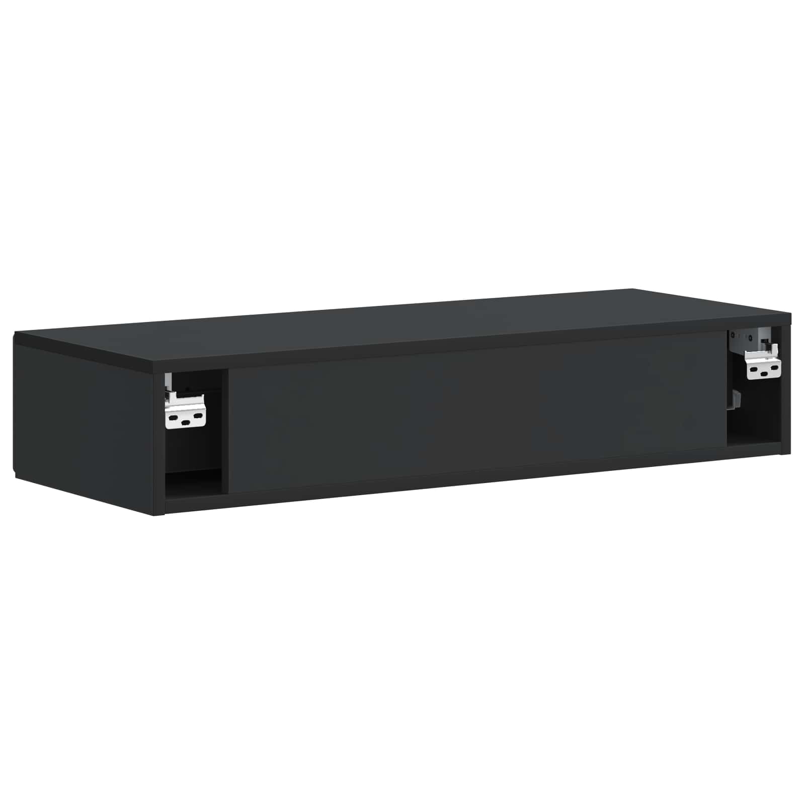 Tavolino da Parete Laterale Nero 87,5 x 34,5 x 17 cm