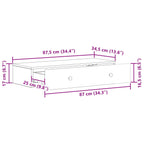 Tavolino da Parete Laterale Rovere Sonoma 87,5 x 34,5 x 17 cm
