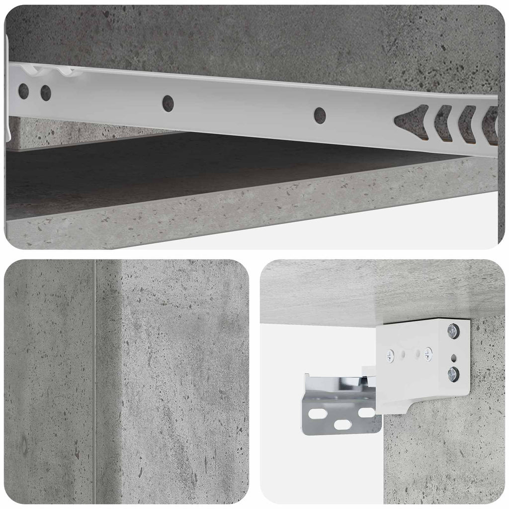 Tavolino da Parete Laterale Grigio Cemento 87,5 x 34,5 x 17 cm