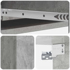 Tavolino da Parete Laterale Grigio Cemento 87,5 x 34,5 x 17 cm