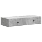 Tavolino da Parete Laterale Grigio Cemento 87,5 x 34,5 x 17 cm