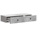 Tavolino da Parete Laterale Grigio Cemento 87,5 x 34,5 x 17 cm