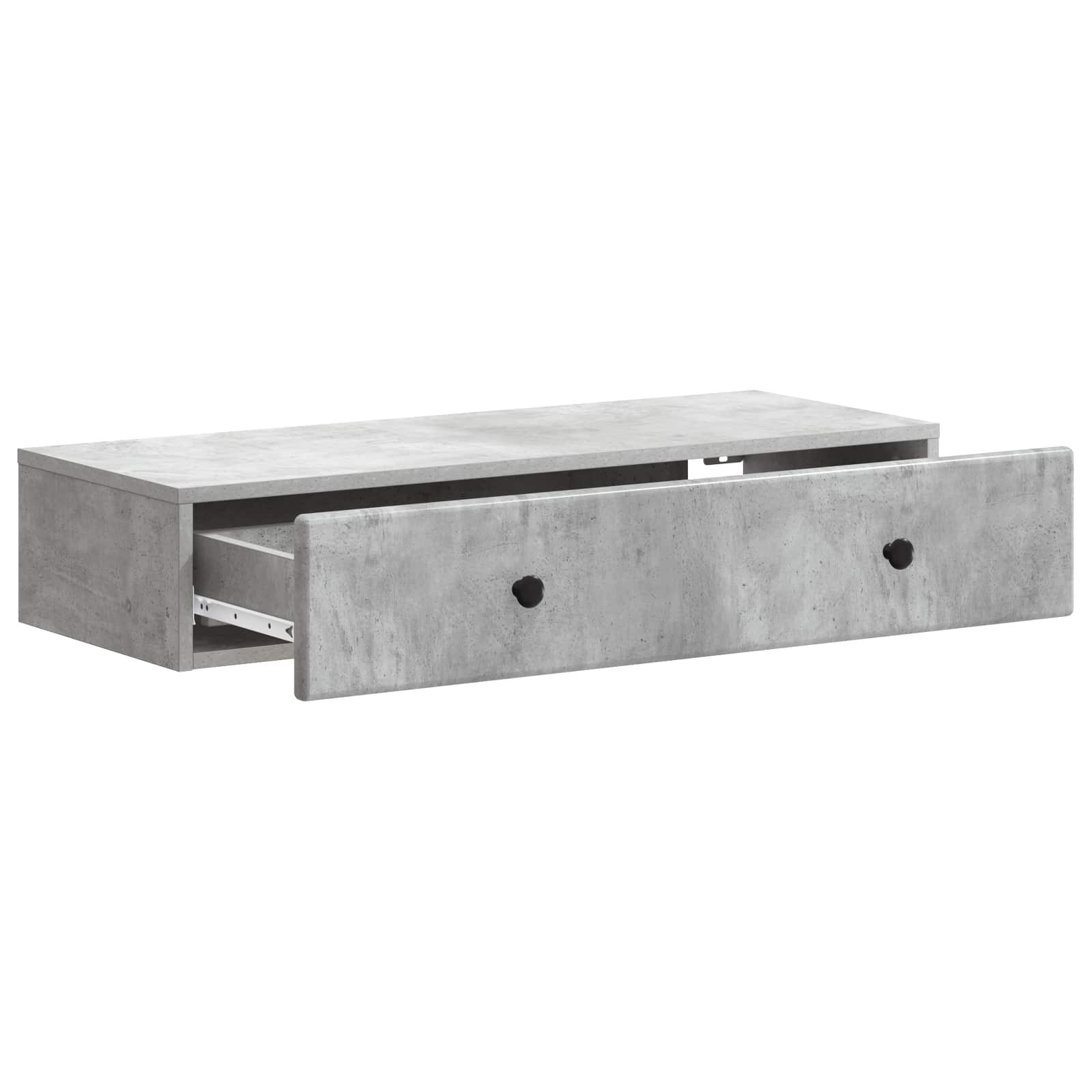 Tavolino da Parete Laterale Grigio Cemento 87,5 x 34,5 x 17 cm