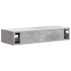 Tavolino da Parete Laterale Grigio Cemento 87,5 x 34,5 x 17 cm