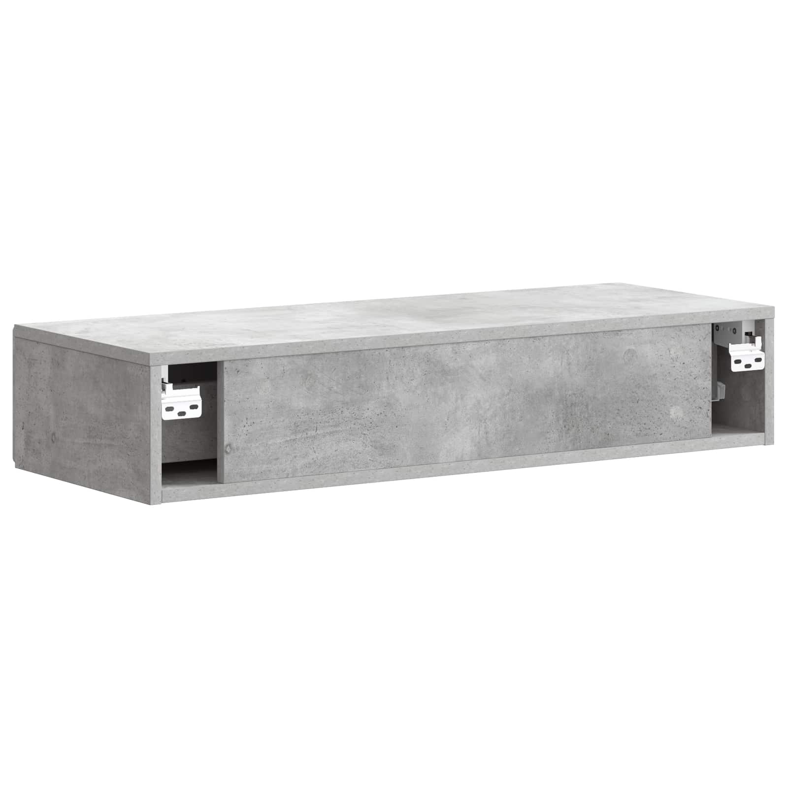 Tavolino da Parete Laterale Grigio Cemento 87,5 x 34,5 x 17 cm