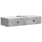 Tavolino da Parete Laterale Grigio Cemento 87,5 x 34,5 x 17 cm