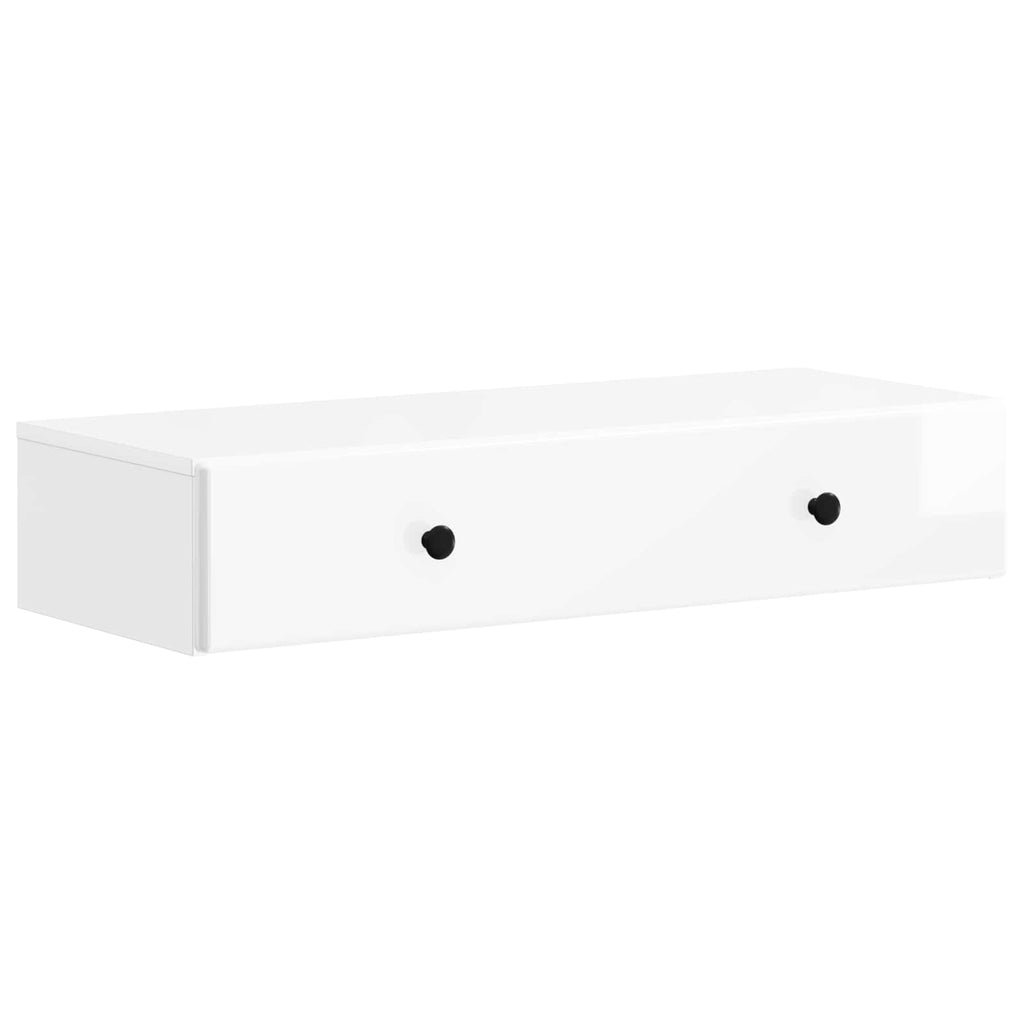 Tavolino da Parete Laterale Bianco Lucido 87,5 x 34,5 x 17 cm